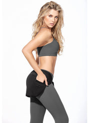 Babalu Fashion black gym pareo, booty cover-up (rump wrap) with pocket