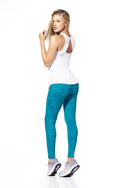   Supplex leggings with unique pattern in shiny leather-like fabric 